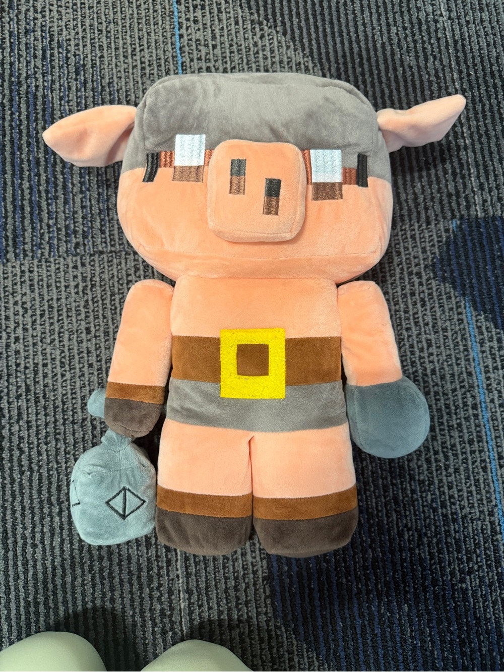 Plush Piglet Adventure Doll - Pink and Gray with Yellow Belt